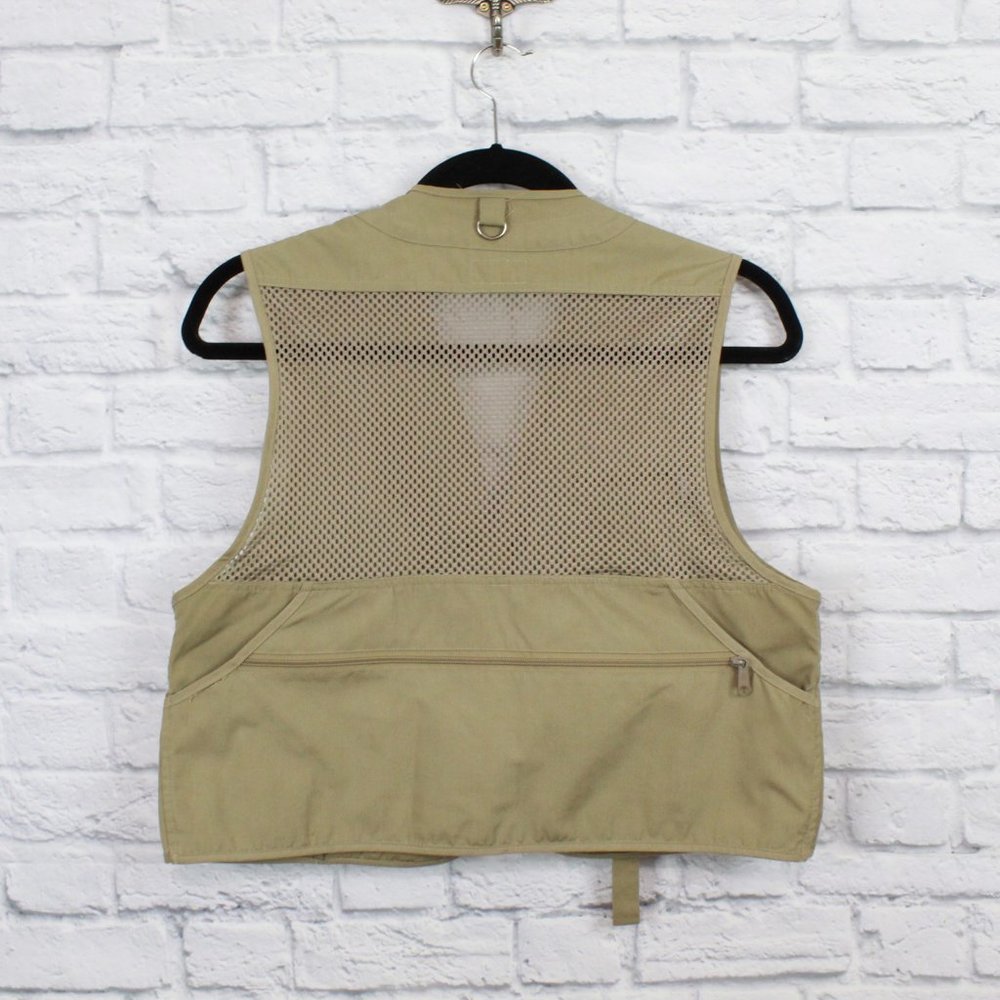 Vintage LL Bean Khaki Multi Pocket Fly Fishing Lined Vest Size M - Picture 7 of 8